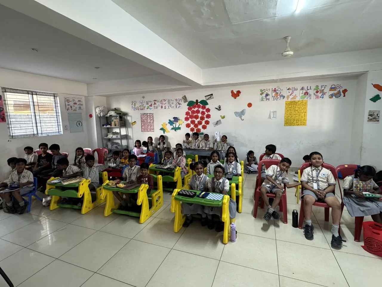 Students participating in an educational chess program at school from GKS Academy